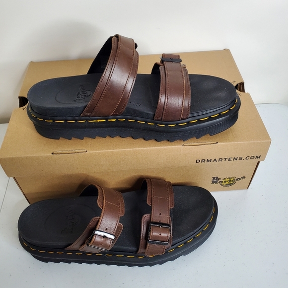 Dr. Martens Myles Brando Leather Sandal Women's Size 12 Men's 11 NEW Dark Brown - Picture 4 of 16